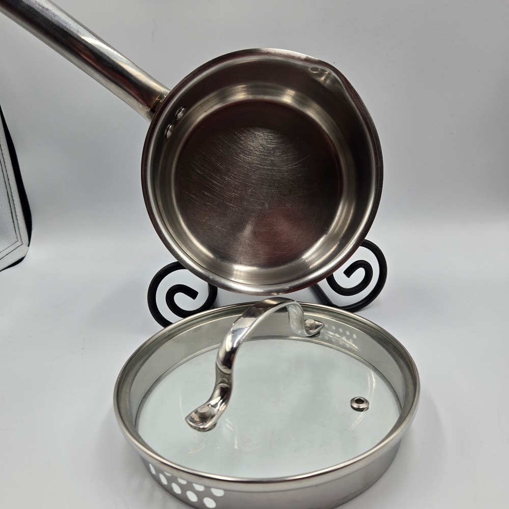 LA Sera Fine Stainless‎ Steel Cookware Saucepan Pot 1 Qt w Lid All Cooktops